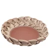 Ciotola centrotavola extra-large beige in ecopelle e corda