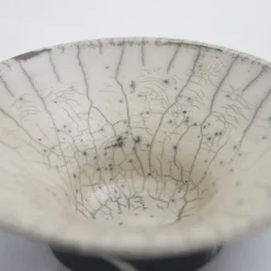 Ciotola Cratere in Ceramica Raku Bianca