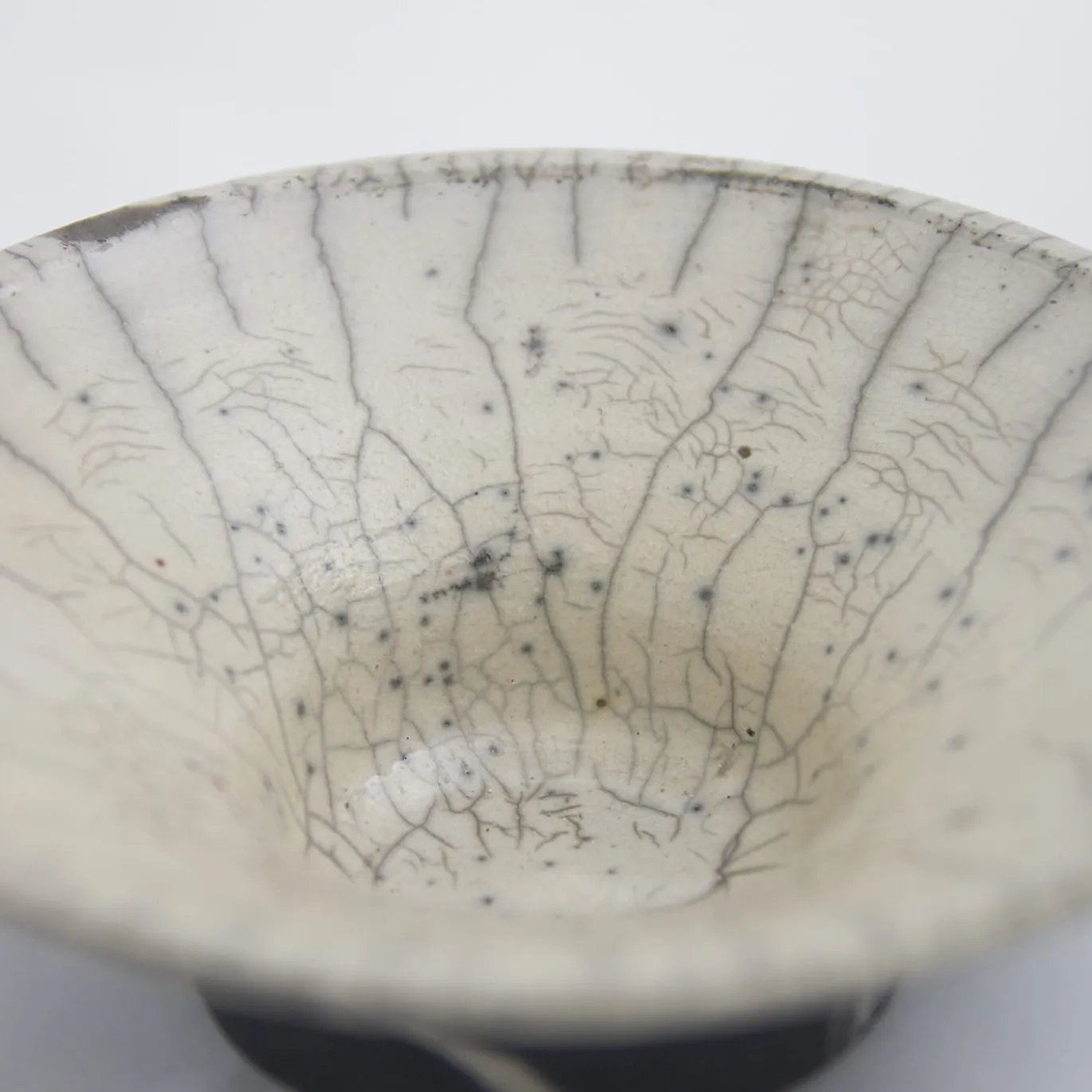 Ciotola Cratere in Ceramica Raku Bianca