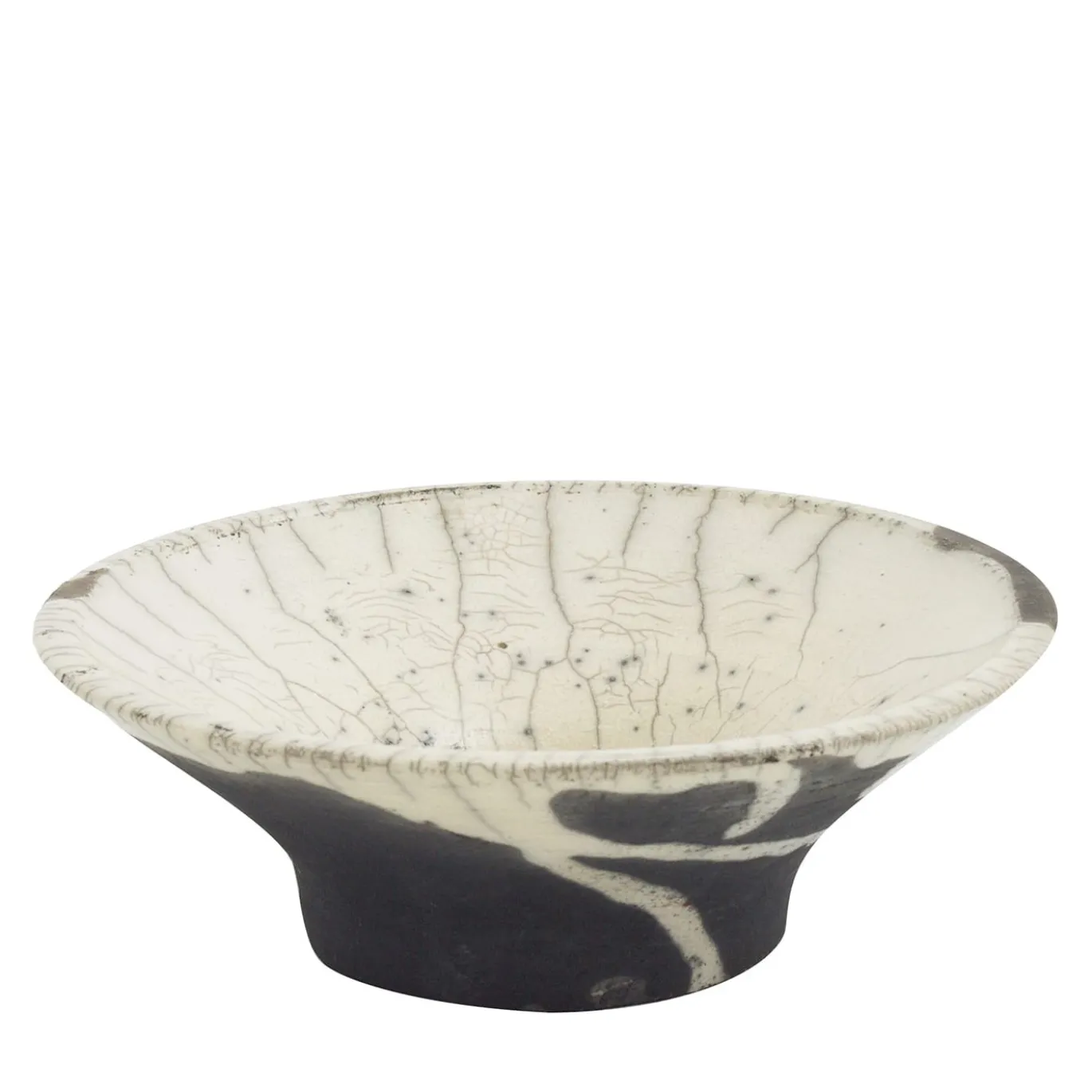 Ciotola Cratere in Ceramica Raku Bianca