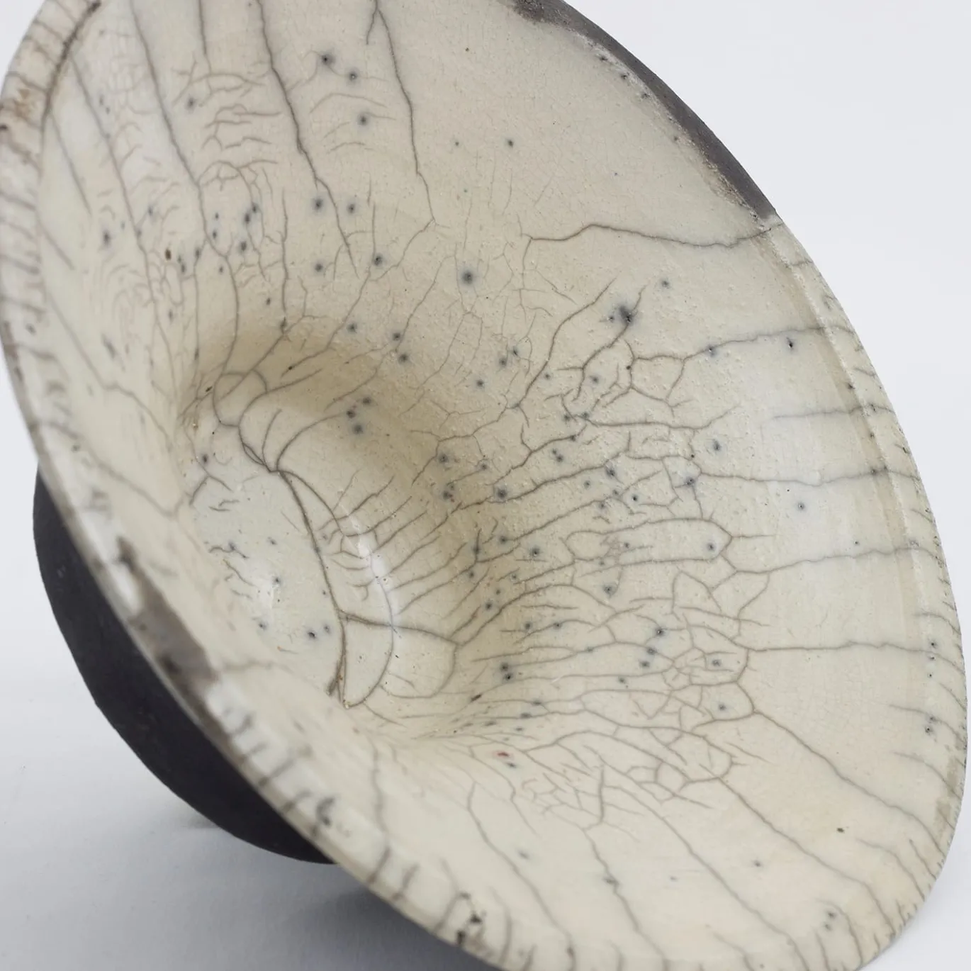 Ciotola Cratere in Ceramica Raku Bianca