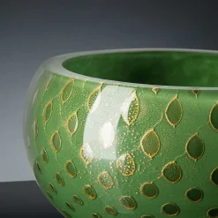 Ciotola decorativa Mocenigo oro e verde scuro