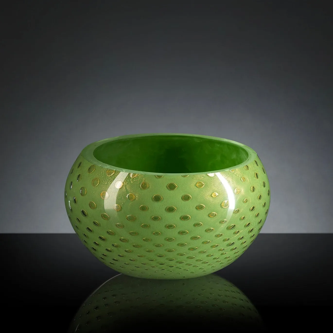 Ciotola decorativa Mocenigo oro e verde chiaro