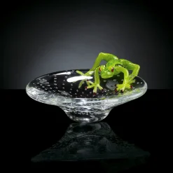 Ciotola rotonda con rana verde
