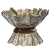 Ciotola scultorea Ballarina in vetro di Murano bronzo e oro rosso effetto marmo