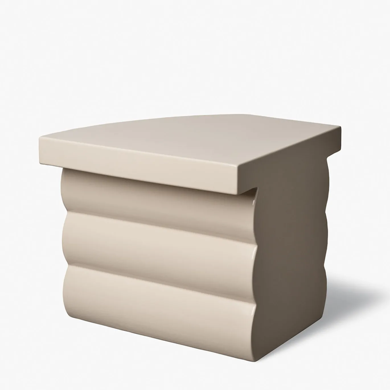 Collezione Isola - Tavolino Laterale in Ceramica Beige di Zaven