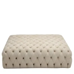Collezione Malvina - Pouf quadrato grande bianco Capitonnè