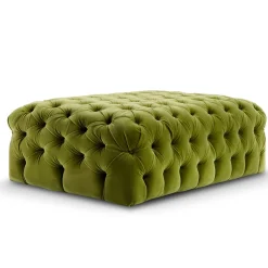 Collezione Malvina - Pouf rettangolare verde Capitonnè