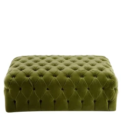 Collezione Malvina - Pouf rettangolare verde Capitonnè