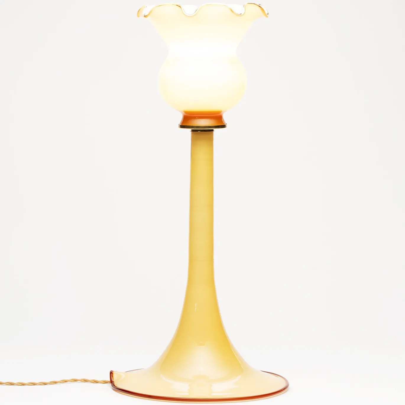 Collezione Rebirth Lampada da Tavolo in Vetro Tulipano Giallo