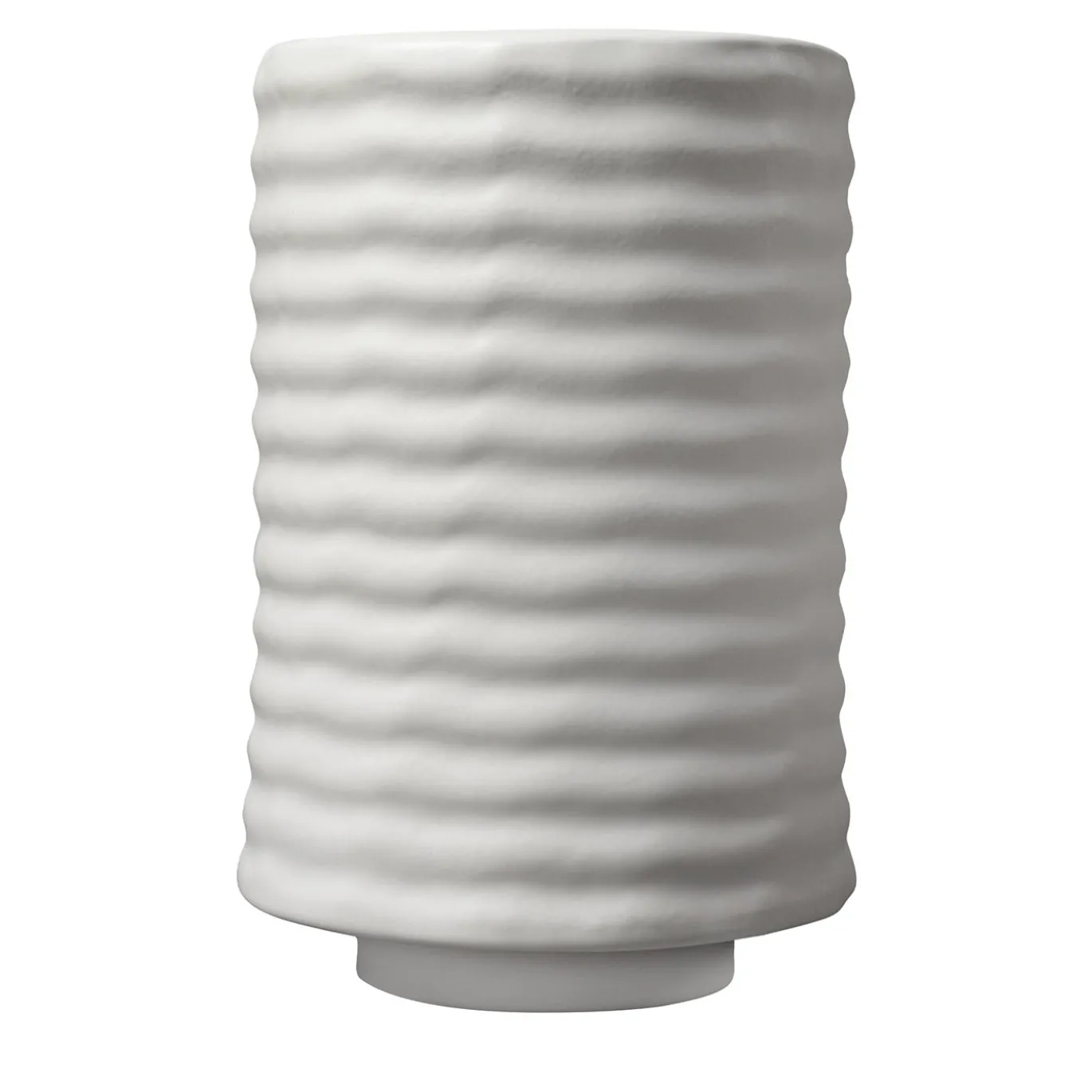 Collezione Wiggle - Vaso in ceramica bianco ondulato di Max Lamb