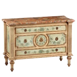 Comò francese in stile neoclassico dipinto a mano
