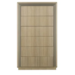 Comò Galileo Lux in pelle e legno eucalipto