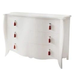Comò in legno laccato bianco