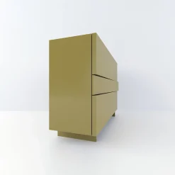 Comò minimalista V in legno laccato giallo