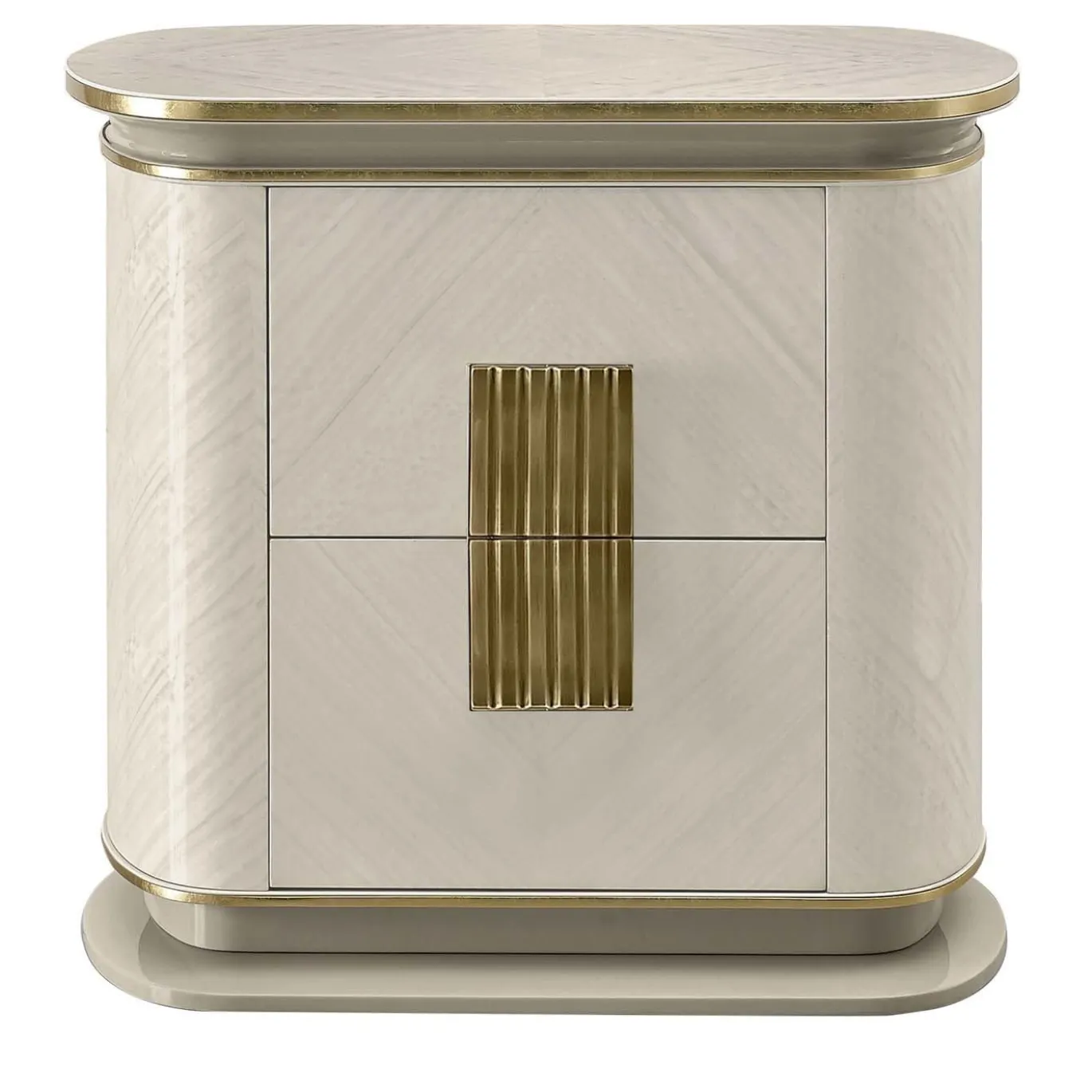 Comodino bianco e oro