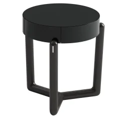 Comodino Cecil in legno nero