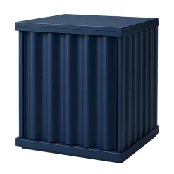 Comodino Curl in MDF Blu Petrolio