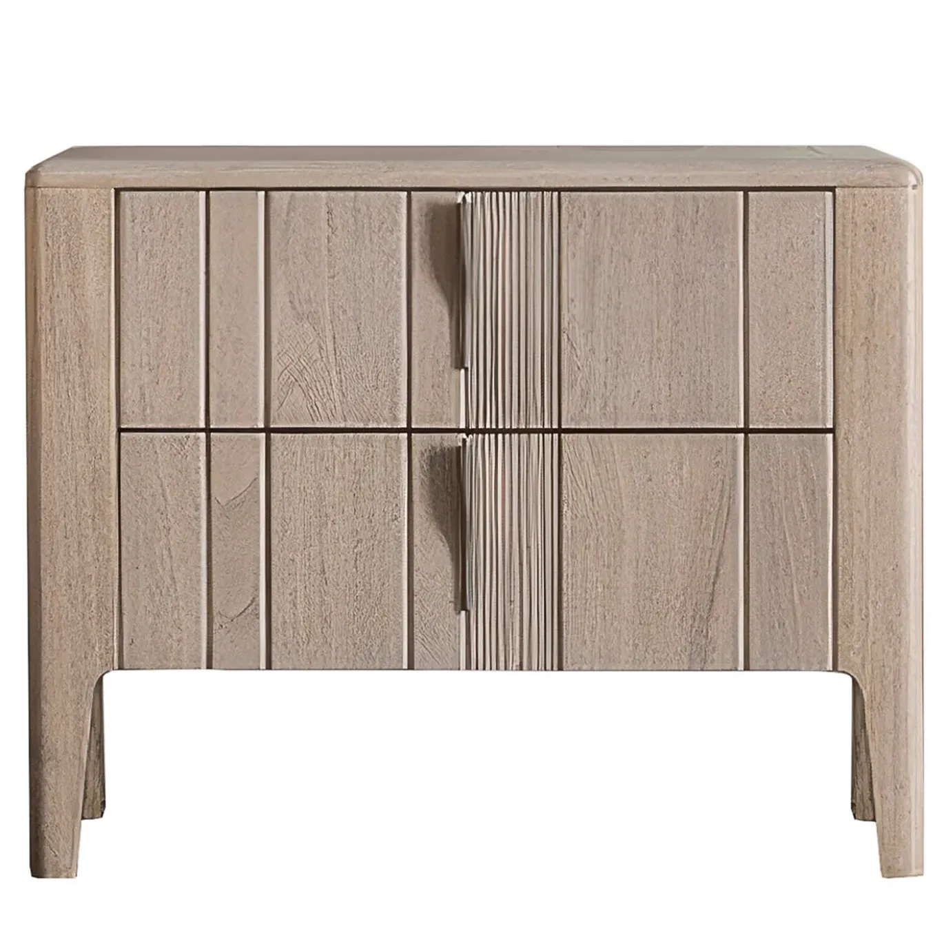 Comodino Domino a 2 cassetti in noce canaletto beige