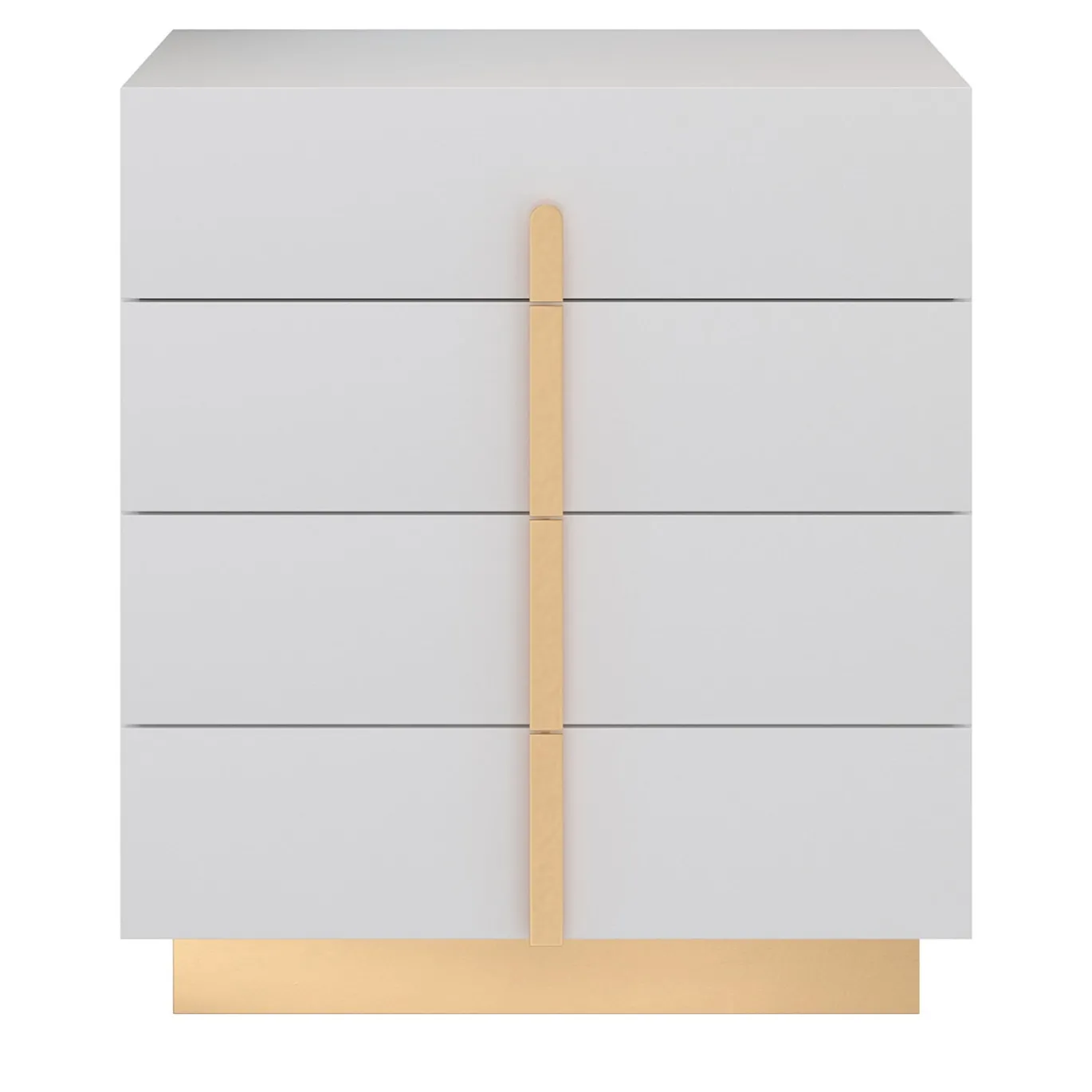 Comodino Flare Bianco con Accenti Dorati