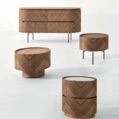 Comodino Haribo in Noce Canaletto con Piano in Ceramica Calacatta #2