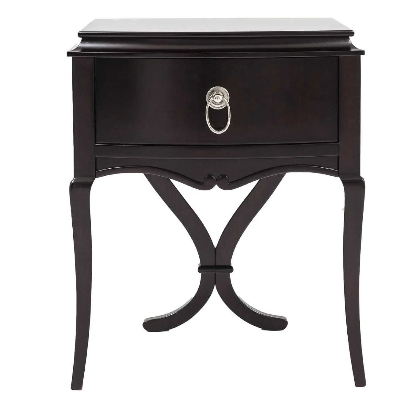 Comodino in legno di ciliegio nero con cassetto