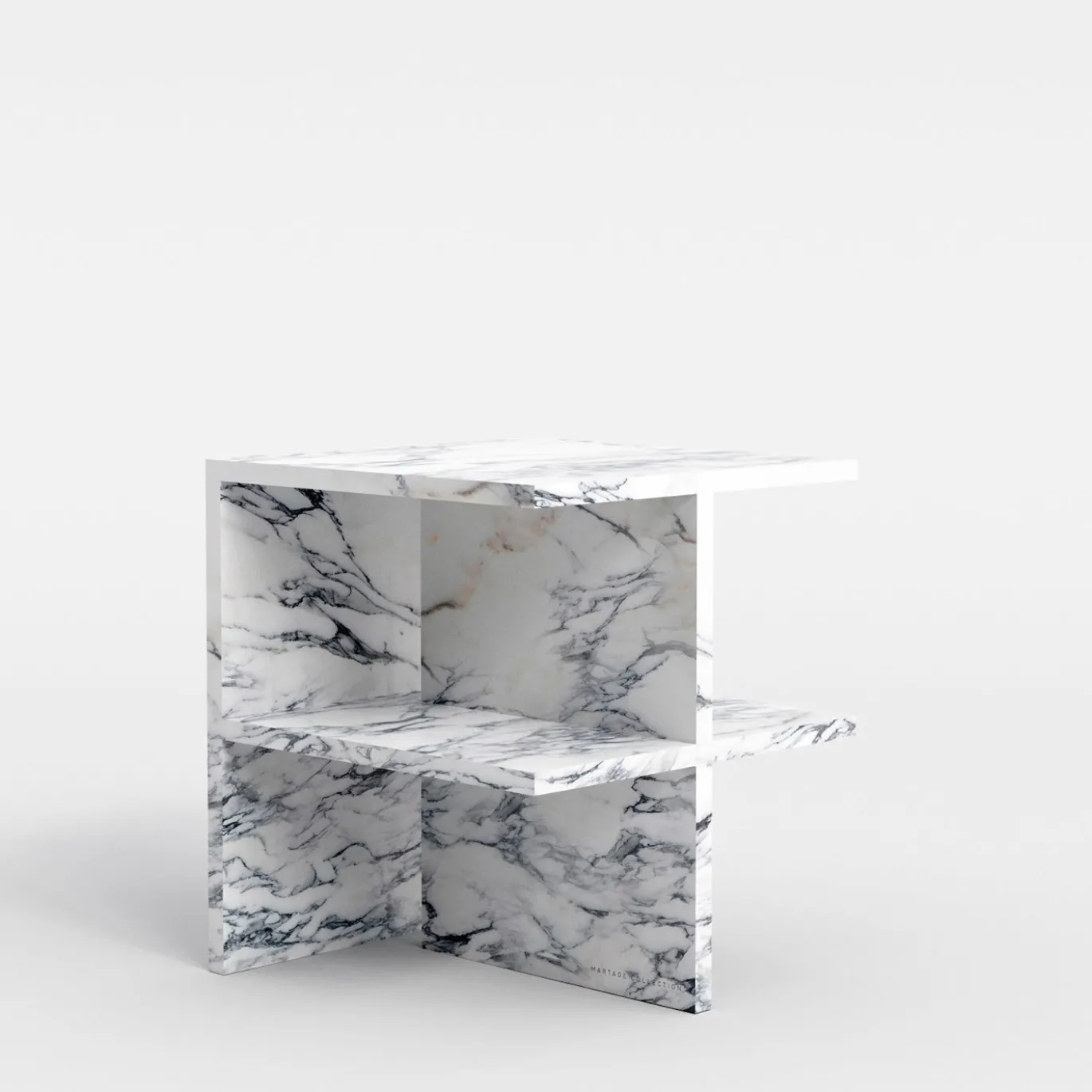 Comodino in marmo Arabescato bianco Linea di Martage Collection