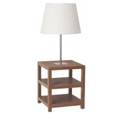 Comodino in pelle con lampada di Michele Bonan