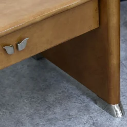 Comodino in pelle di capra vintage