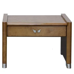 Comodino in pelle di capra vintage