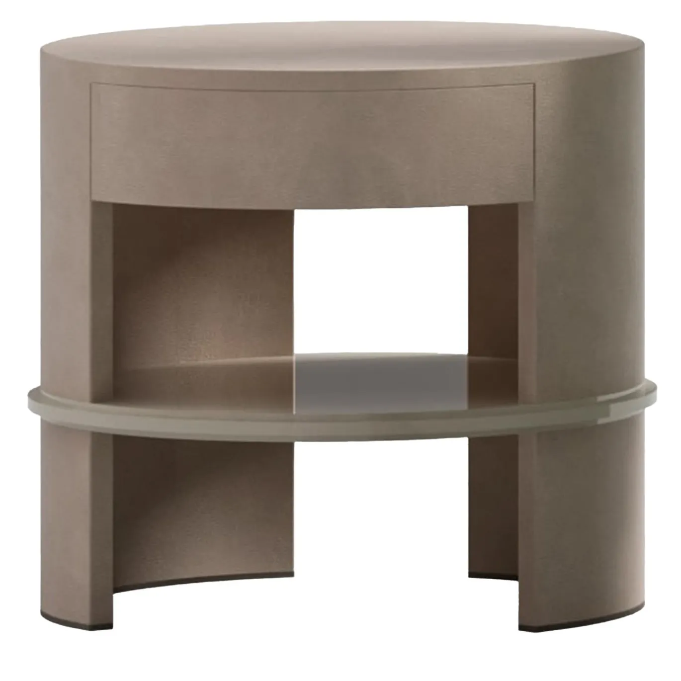Comodino in pelle marrone