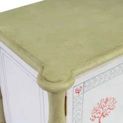 Comodino Lombardia Bamboo con motivi corallo