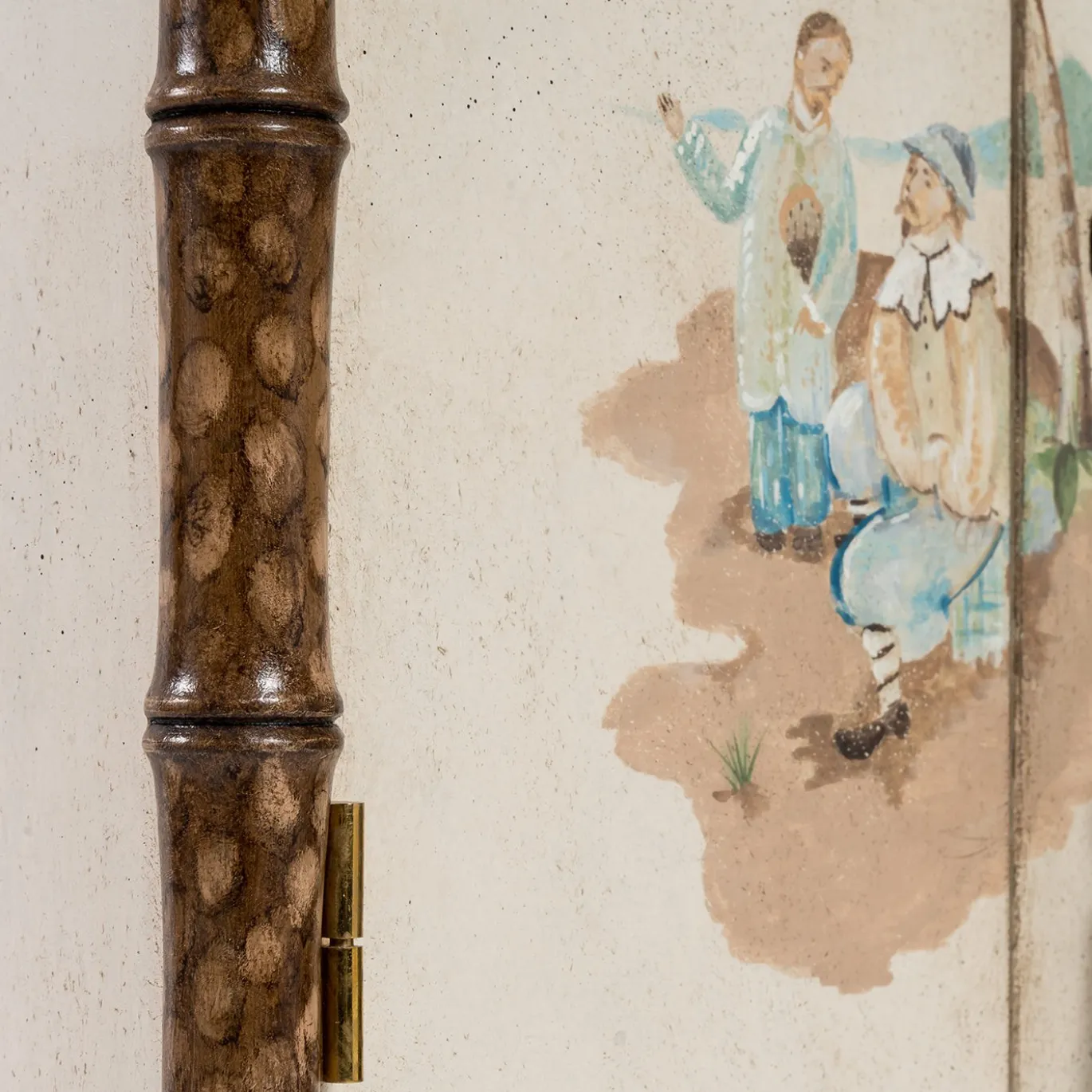 Comodino Lombardia Bamboo con Motivo Chinoiserie