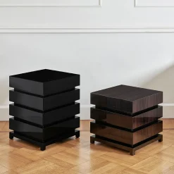 Comodino Makao 4 in Laccato Nero Lucido