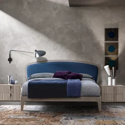 Comodino Memphis con Due Cassetti in Noce Canaletto