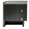 Comodino Outfit in Rovere Termocotto con Dettagli in Bronzo
