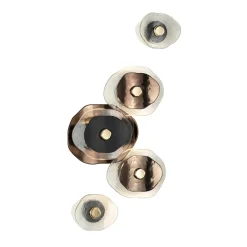Composizione di 5 lampade da parete Floret in vetro