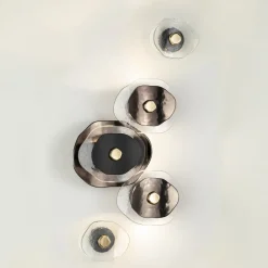 Composizione di 5 lampade da parete Floret in vetro