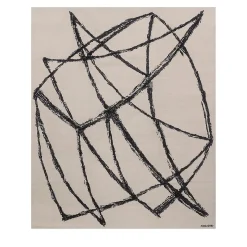 Composizione 1956 Tappeto astratto in lana bianco sporco di Manlio Rho