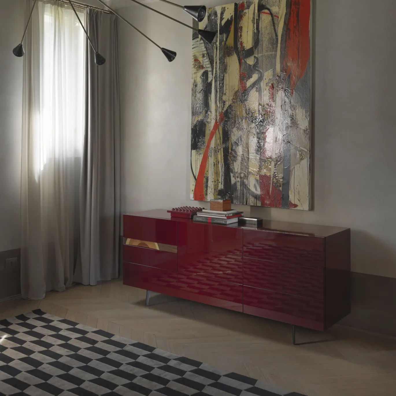 ComRì Credenza rossa con cassetti di Toyo Ito