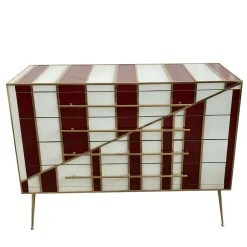 Comò rosso e bianco