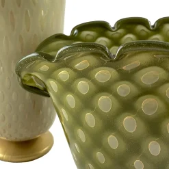 Conchiglia Vaso piccolo in vetro verde zoomorfo