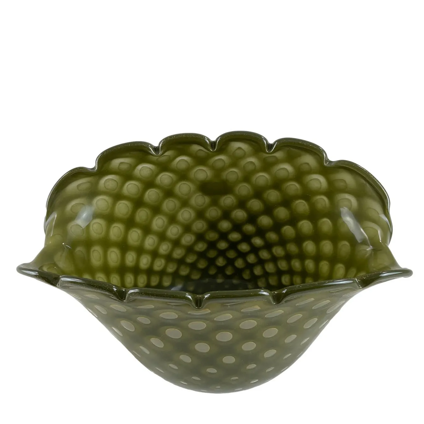 Conchiglia Vaso piccolo in vetro verde zoomorfo