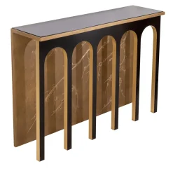 CONSOLE AD ARCO NERA E ORO