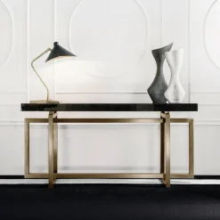 Console Charlotte con base in metallo bronzato