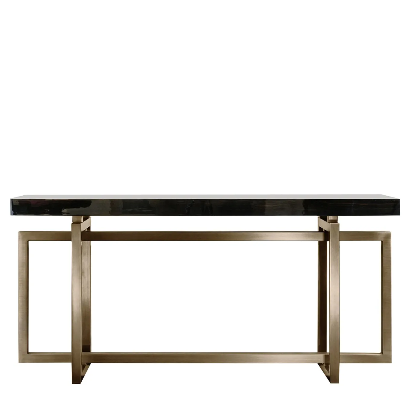 Console Charlotte con base in metallo bronzato
