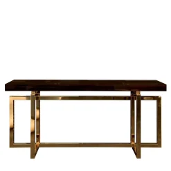 Console Charlotte con base in metallo placcato ottone