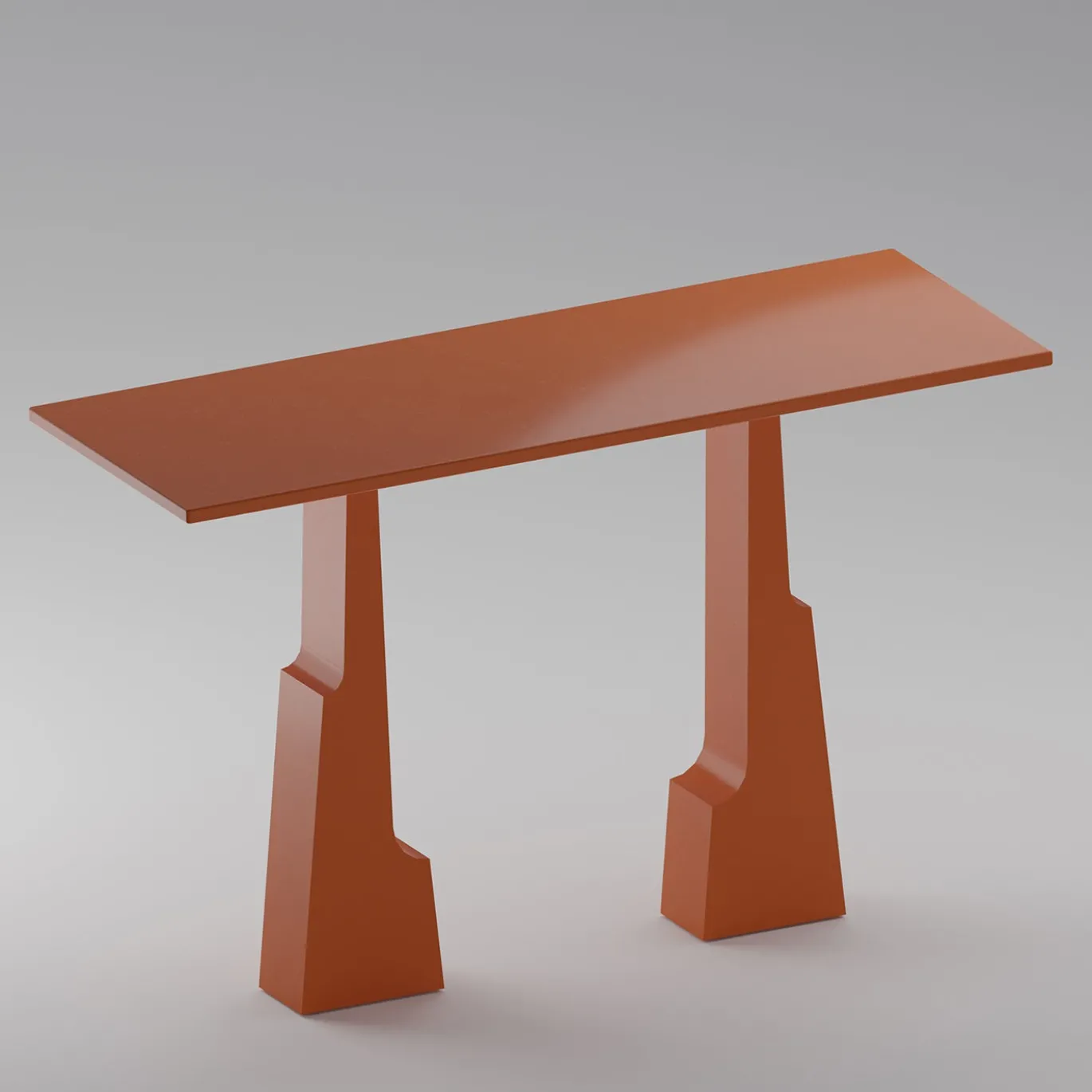 Console Emily in legno laccato arancione