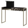 Console Evans Intarsio di paglia in bronzo