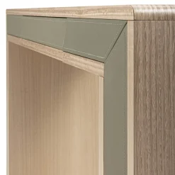 Console Galileo Lux in pelle e legno eucalipto
